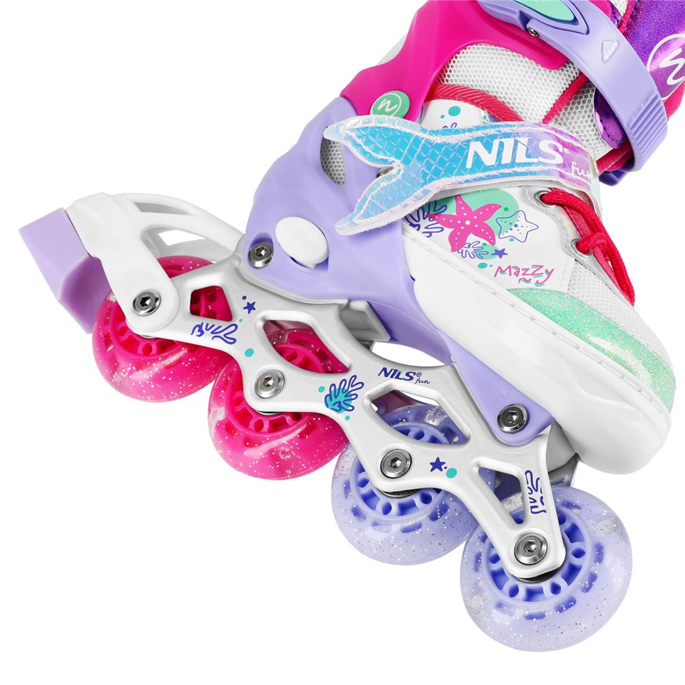 NILS FUN NH18150 MAZZY 4in1 LED Inliner Schlittschuhe Rollschuhe Gr. 31-34, verstellbar