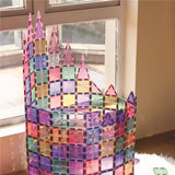 Cleverclixx Großer Kreativ-Bausatz in Pastellfarben 125 Teile, Magnetfliesen, Magnetspielzeug