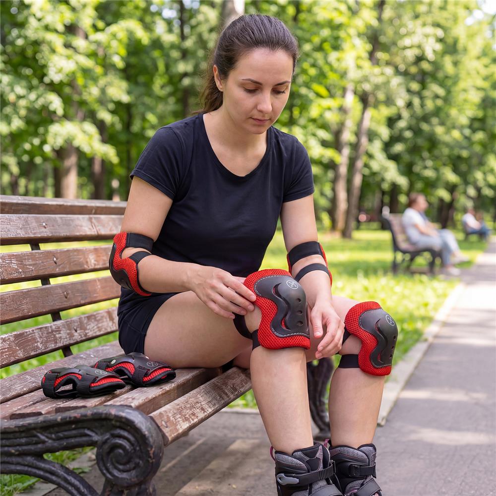 NILS EXTREME H320 Schoner-Set, Rot, Größe XL - Protektoren Handgelenk Ellenbogen Knie