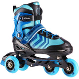 NILS EXTREME NH18192A 4in1 Inliner Schlittschuhe Rollschuhe Gr. 39-43, Schwarz-Blau, verstellbar