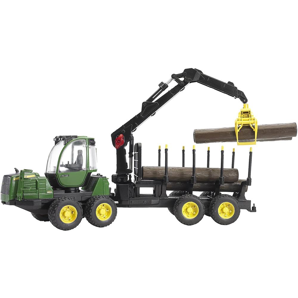 Bruder 02133 - John Deere 1210E Rückezug mit 4 Baumstämmen und Holzgreifer