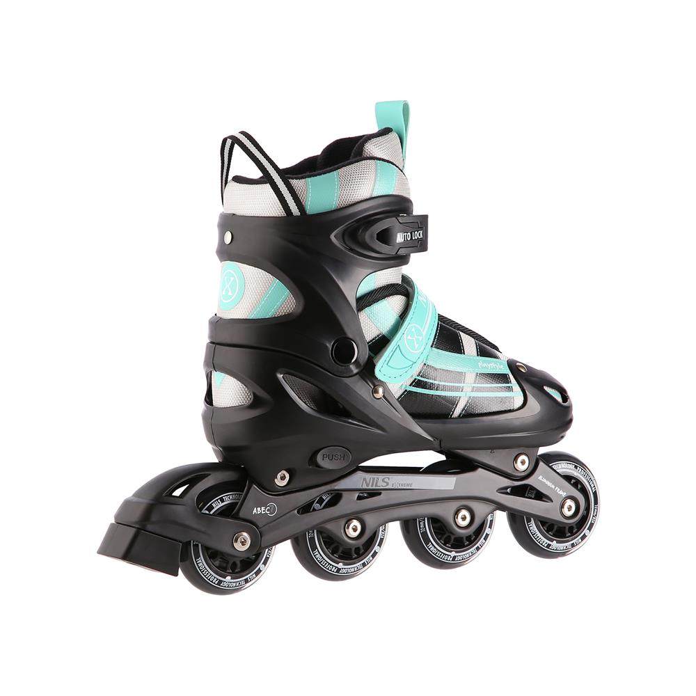 NILS EXTREME NH18366A 2in1 Inliner Schlittschuhe Kinder Gr. 31-34, Blau-Grün, verstellbar