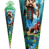Roth Schultüte Block Game, 85cm, eckig, Rot(h)-Spitze, Tüllverschluss