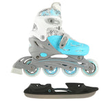 NILS EXTREME NH18331 4in1 Inliner Schlittschuhe Rollschuhe Gr. 35-38, Blau, verstellbar