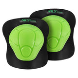 NILS EXTREME H210 Schoner-Set, Schwarz-Grün, XS - Protektoren Handgelenk Ellenbogen Knie