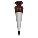 Roth Schultüte Stoffbezug mit Satinschleife, schwarz/rot, 70cm, rund - ohne Rohling