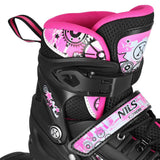 NILS EXTREME NH10905 4in1 LED Inliner Schlittschuhe Rollschuhe Gr. 35-38, Pink-Rainbow, verstellbar