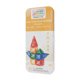 Cleverclixx Mini Tiles Pack Knallfarben 28 Teile, kompaktes Design für unterwegs ToGo, inklusive Aufbewahrungsbox, Magnetspielzeug