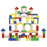 Goki Holzbausteine - 100 Teile, bunt lackiert
