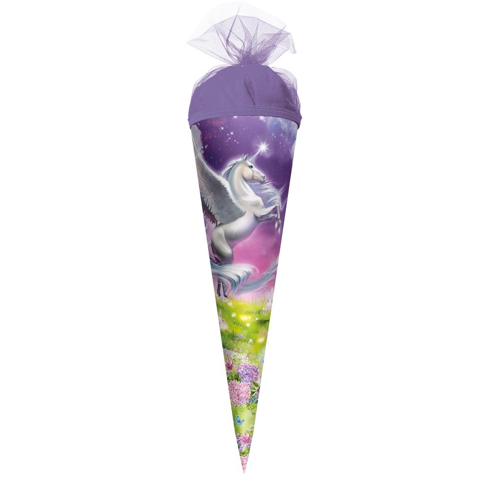 Roth Schultüte Magic Pegasus, 50cm, rund, Tüllverschluss