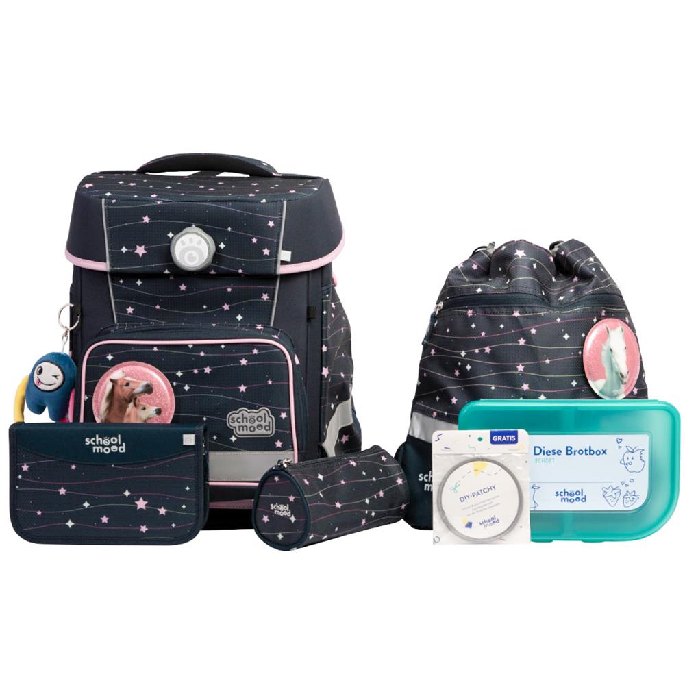 School-Mood Schulranzen Set Champion Maxx Pro Ella (Pony) 7-teilig mitwachsend