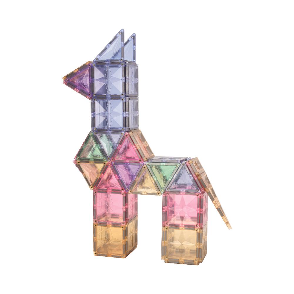 Cleverclixx Mega-Kreativ-Bausatz in Pastellfarben 210 Teile , vielseitige Formen, Magnetspielzeug