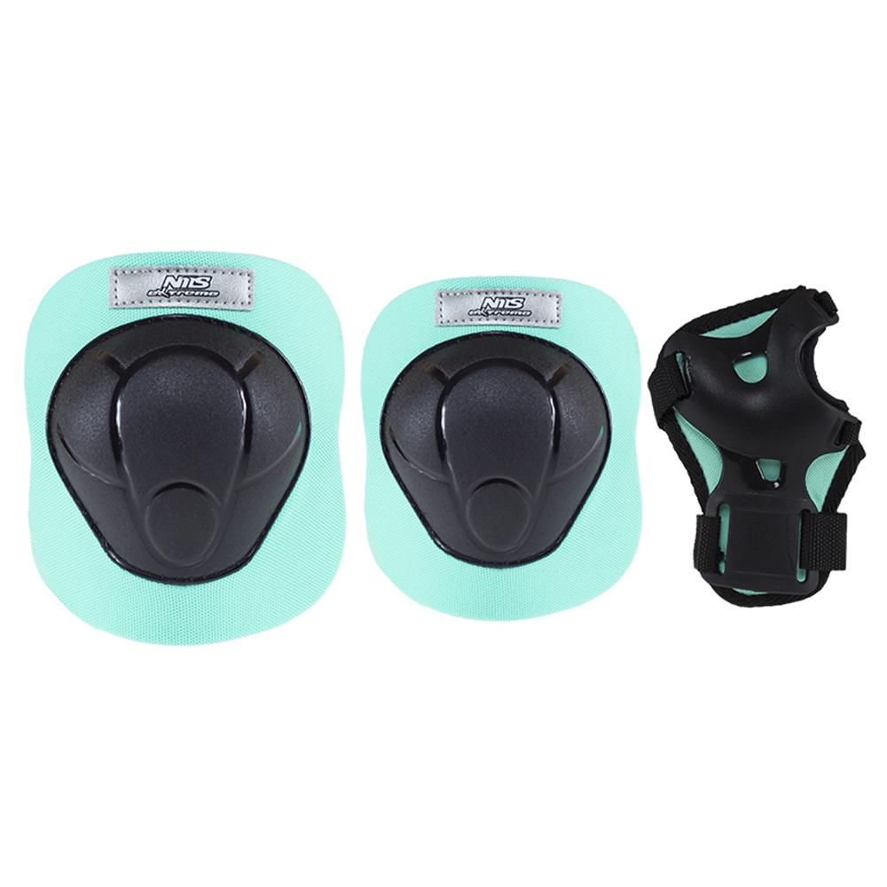 NILS EXTREME H210 Schoner-Set, Schwarz-Minzgrün, XS - Protektoren Handgelenk Ellenbogen Knie