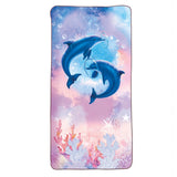Roth Kinder-Badetuch, Delfine, 60x120 cm, platzsparend, schnell trocknend