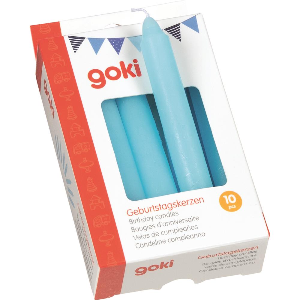 Goki Geburtstagskerzen-Set, 10 Stück, blau