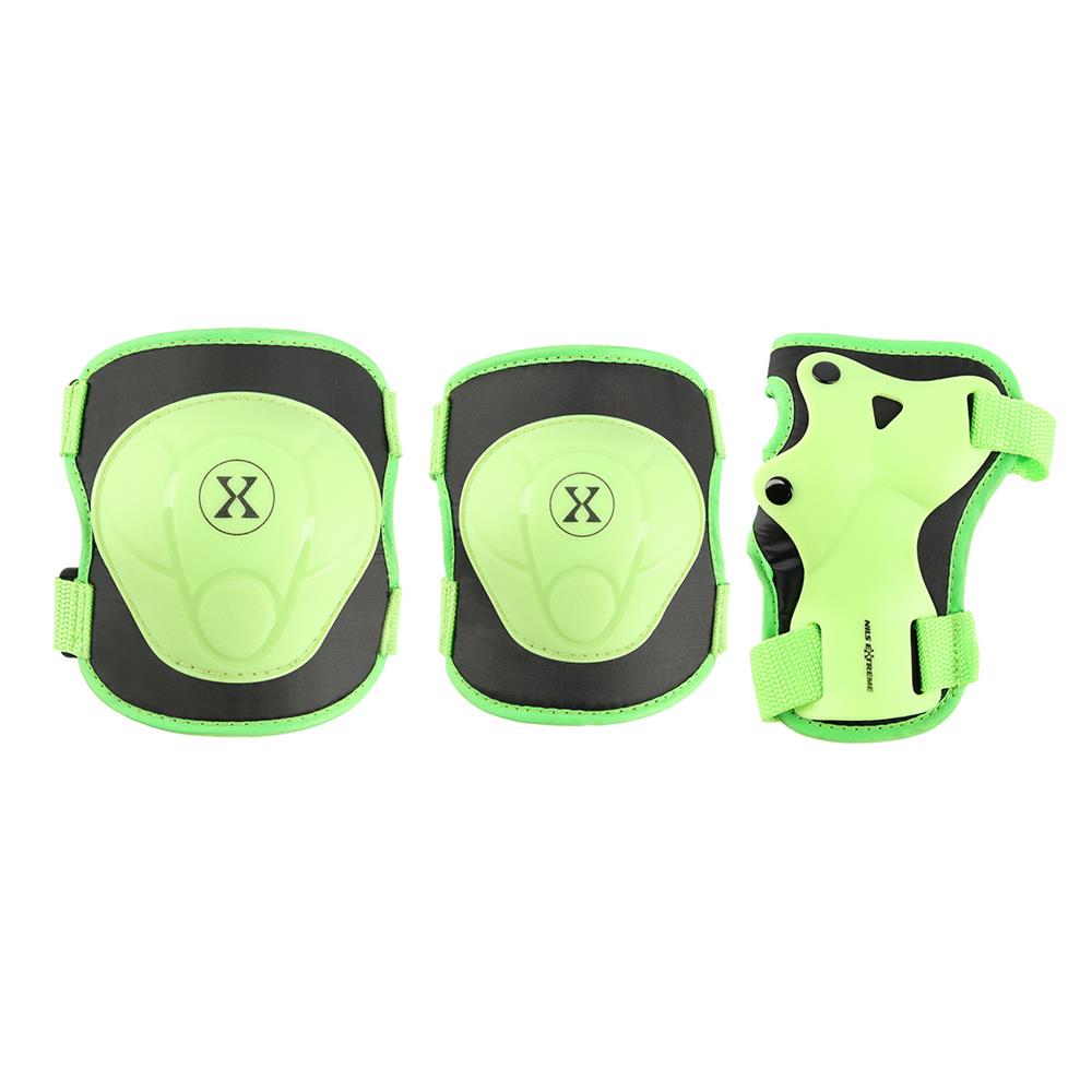 NILS EXTREME H704 Schoner-Set, Grün, Größe S - Protektoren Handgelenk Ellenbogen Knie