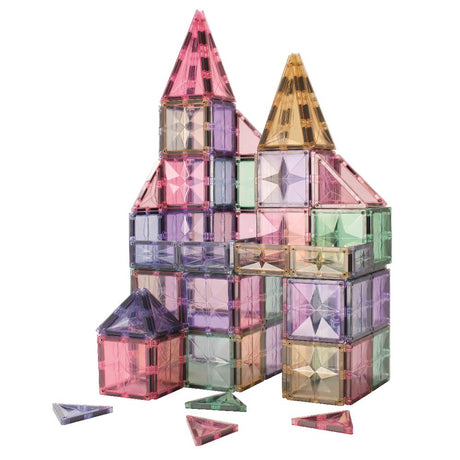 Cleverclixx Mega-Kreativ-Bausatz in Pastellfarben 210 Teile , vielseitige Formen, Magnetspielzeug