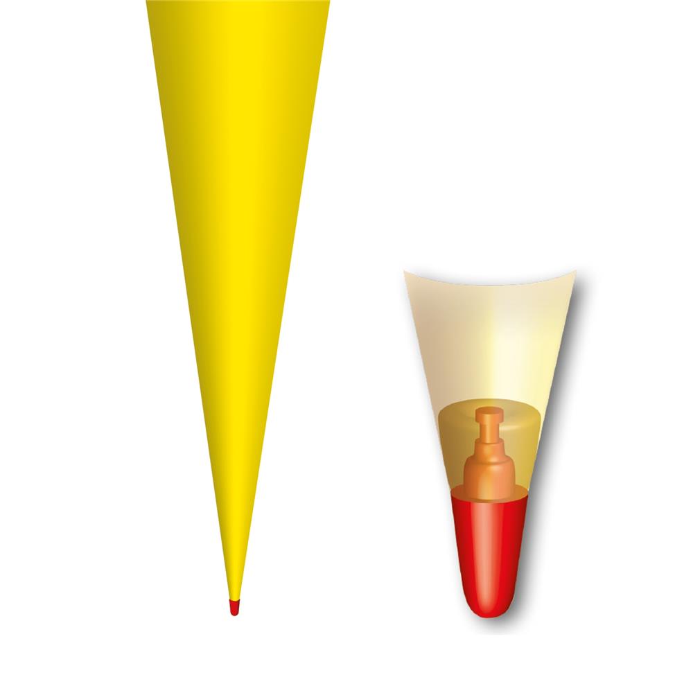 Roth Schultüte-Rohling/Basteltüte, gelb, 70cm, rund, Rot(h)-Spitze, ohne Verschluss