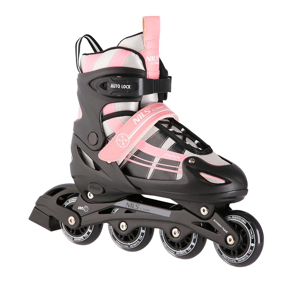 NILS EXTREME NH18366A 2in1 Inliner Schlittschuhe Gr. 39-43, Rosa-Weiß, verstellbar