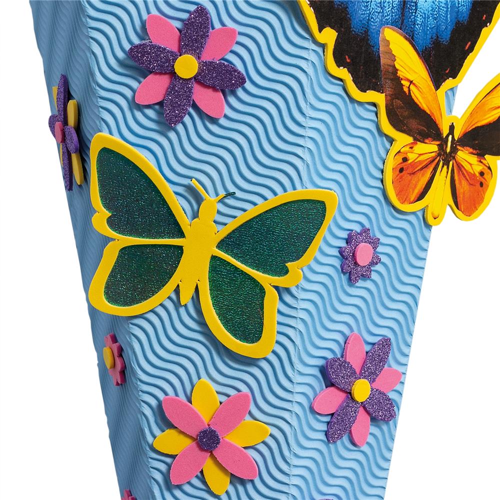 Roth Schultüte-Bastelset, Butterfly, 68cm, eckig, Rot(h)-Spitze, Kreppverschluss