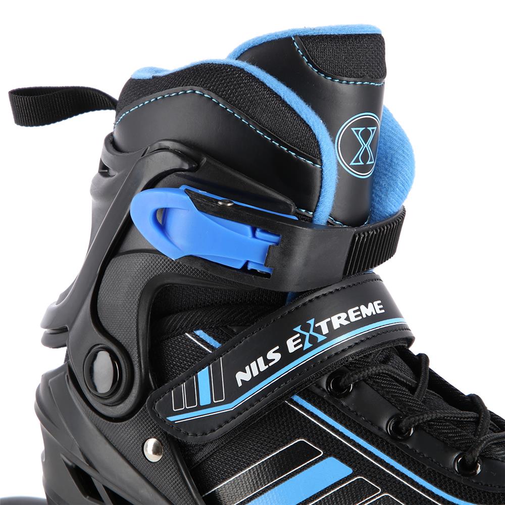 NILS EXTREME NH18191 2in1 Inliner Schlittschuhe Kinder Gr. 29-33, Schwarz-Blau, verstellbar