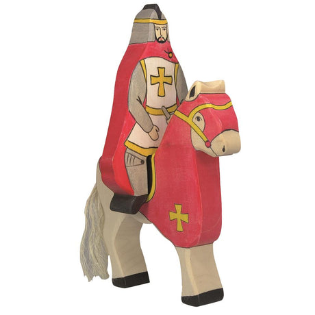 Holztiger Holzfigur - Turnierpferd, rot, Holzspielzeug, ab 3 Jahren