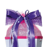 Roth LED-Schultütenschleife "Shining Dots" (Lila) fix und fertig gebunden