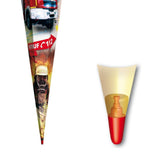 Roth Schultüte Feuerwehr, 85cm, eckig, Rot(h)-Spitze, Tüllverschluss