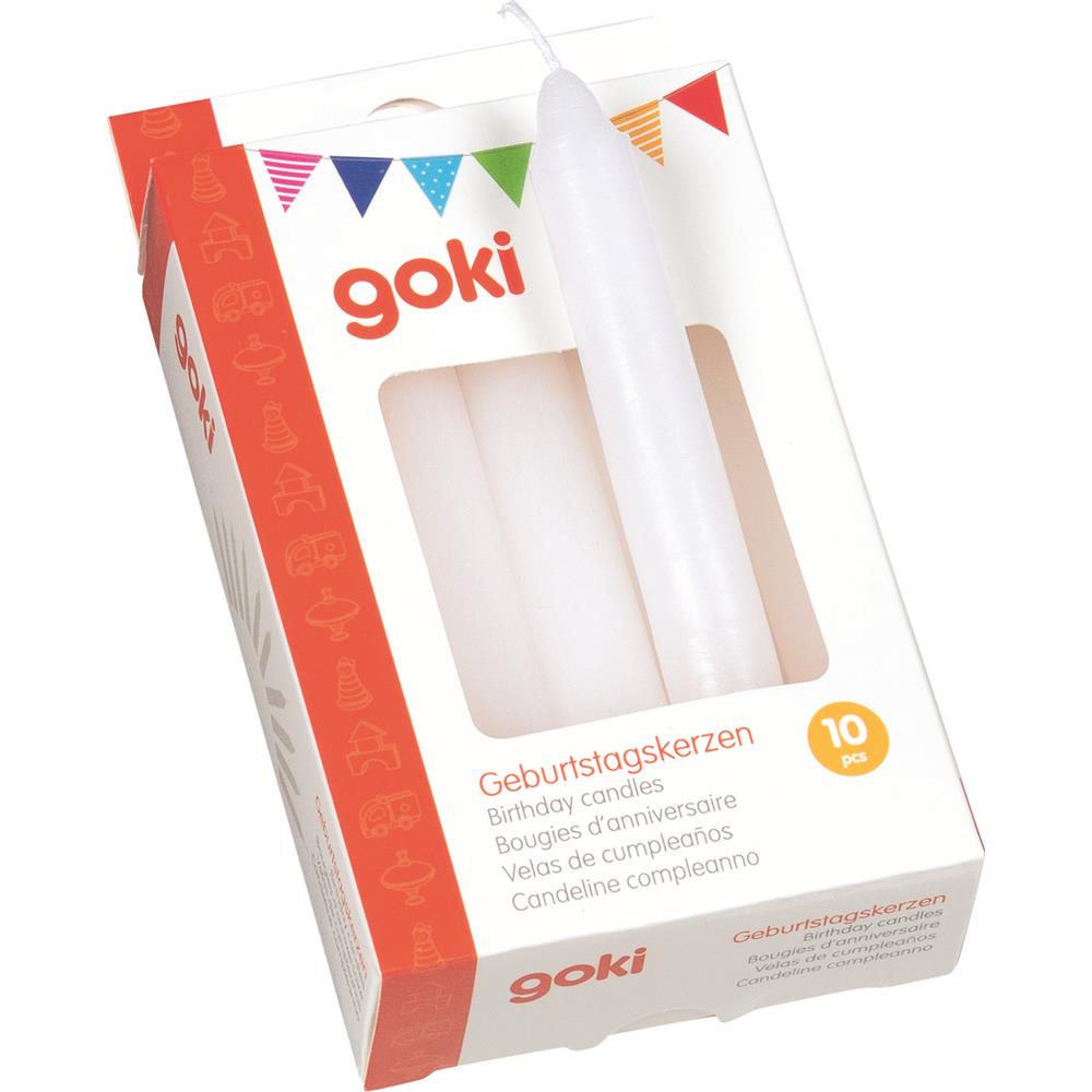 goki Geburtstagskerzen-Set, 10 Stück, weiß