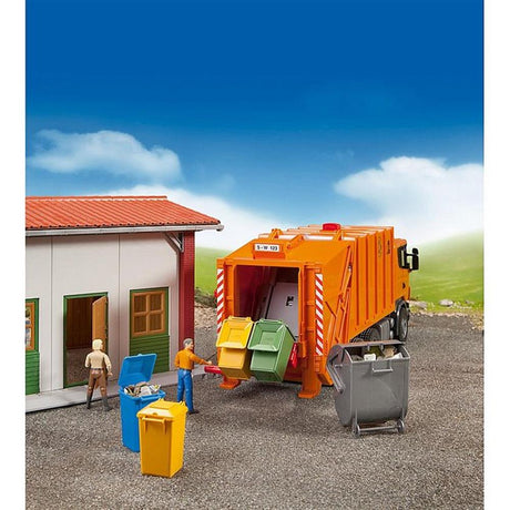 Bruder 02607 - Zubehör: Mülltonnen-Set (3 kleine, 1 große Tonne)