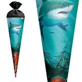 Roth Schultüte Hai mit Krake, 70cm, rund, Rot(h)-Spitze, Filzverschluss