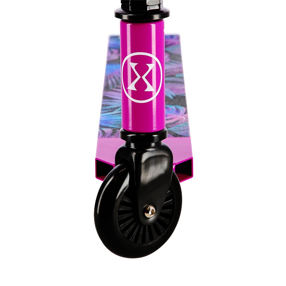 NILS EXTREME HS021 LEAVES Stunt Scooter Pink, Freestyle Roller, ABEC-9, bis 100 kg