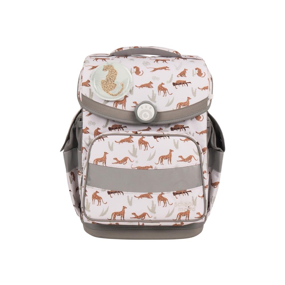 School-Mood Schulranzenset Timeless Air+ Leopard (Nordic Collection, weiß)