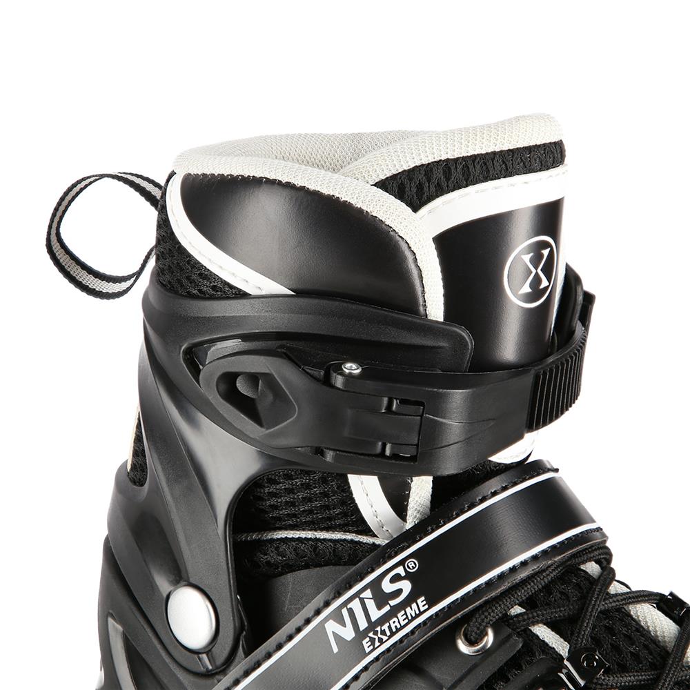 NILS EXTREME NH10905 4in1 LED Inliner Schlittschuhe Rollschuhe Gr. 31-34, Schwarz, verstellbar