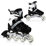 NILS EXTREME NH10905 4in1 Inliner Schlittschuhe Rollschuhe Gr. 35-38, Schwarz, verstellbar