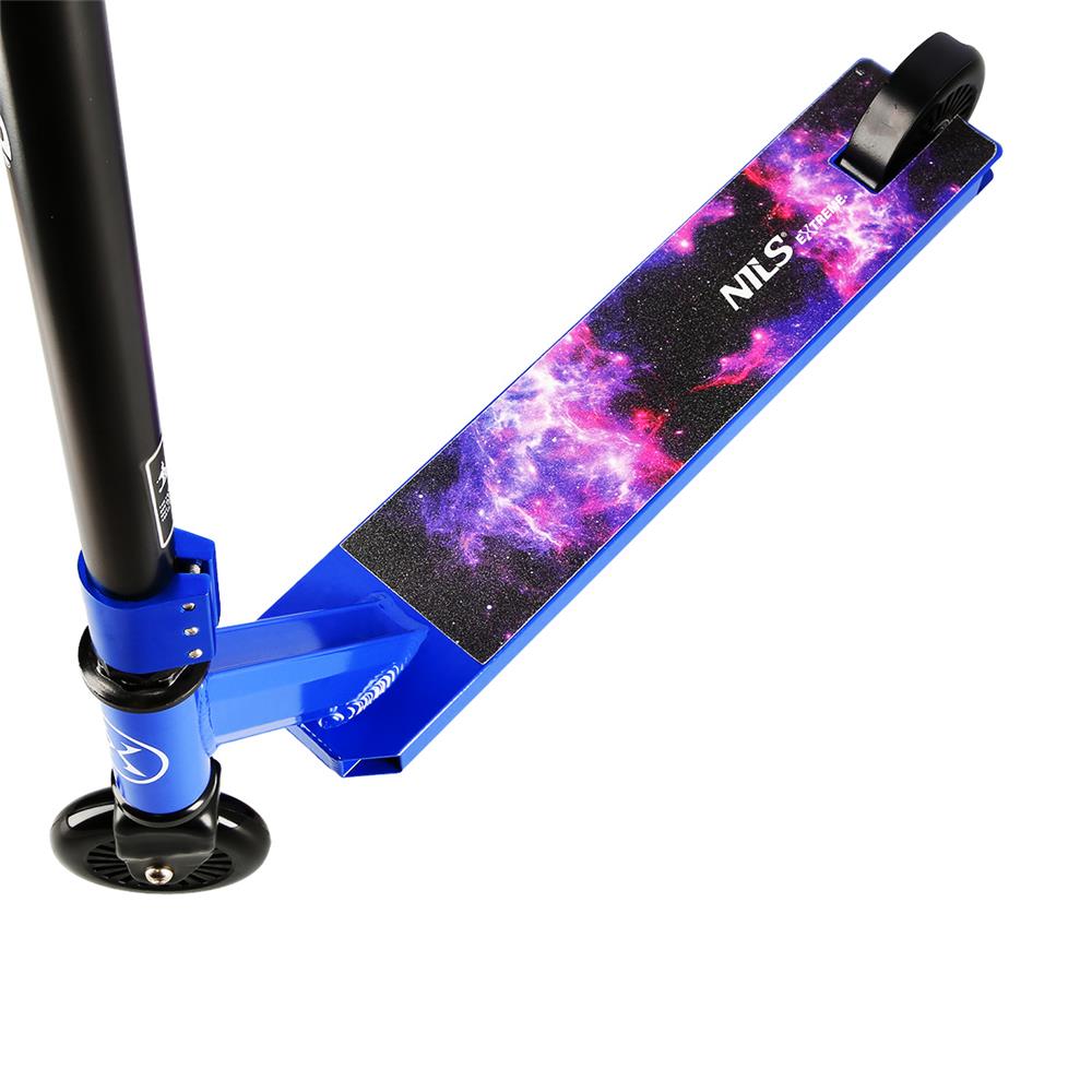 NILS EXTREME HS021 SPACE Stunt Scooter Blau, Freestyle Roller, ABEC-9, bis 100 kg