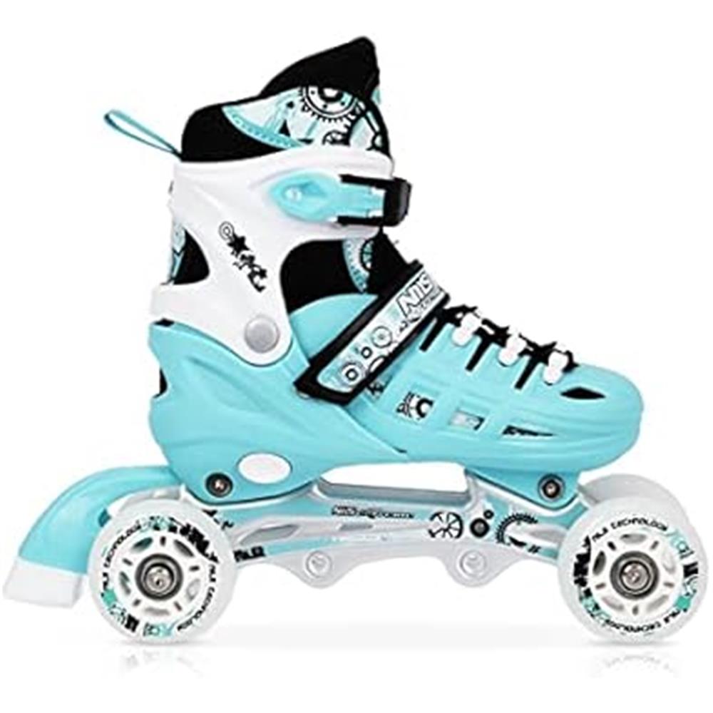 NILS EXTREME NH10905 4in1 Inliner Schlittschuhe Rollschuhe Gr. 39-42, Minzgrün, verstellbar