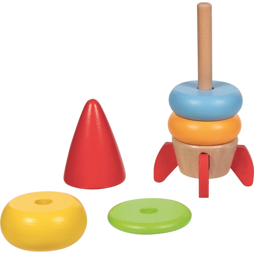 goki Stapelrakete Sternensprinter – Holzspielzeug, für Kinder ab 2 Jahren