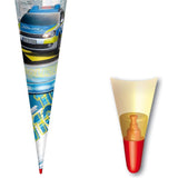 Roth Schultüte Polizei, 70cm, rund, Rot(h)-Spitze, Filzverschluss, mit Licht & Sound