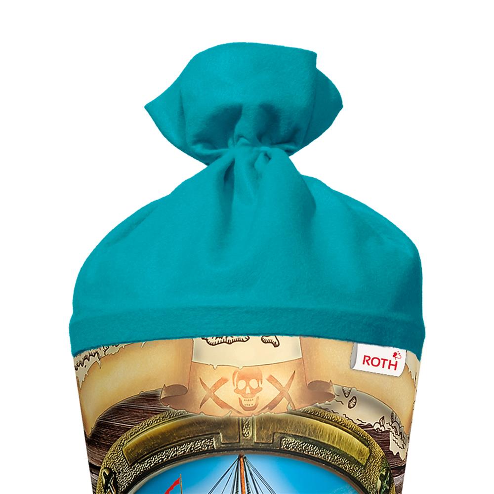 Roth Schultüte Piratenschiff, 70cm, rund, Rot(h)-Spitze, Filzverschluss