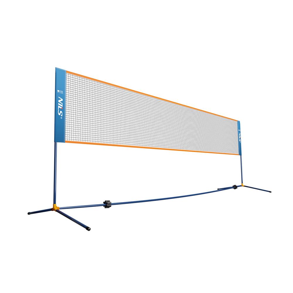 NILS Badmintonnetz 4 m, Freizeitnetz Outdoor Garten Sporthalle freistehend