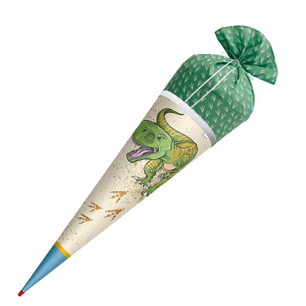 Roth Schultüte Lieblingsstück Reißzahn Tyrannosaurus, 70cm, rund, Rot(h)-Spitze, mit Stoffverschluss