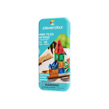 Cleverclixx Mini Tiles Pack Knallfarben 28 Teile, kompaktes Design für unterwegs ToGo, inklusive Aufbewahrungsbox, Magnetspielzeug
