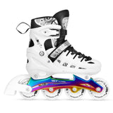 NILS EXTREME NH10905 4in1 LED Inliner Schlittschuhe Rollschuhe Gr. 35-38, Weiß-Rainbow, verstellbar