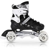 NILS EXTREME NH10905 4in1 Inliner Schlittschuhe Rollschuhe Gr. 35-38, Schwarz, verstellbar