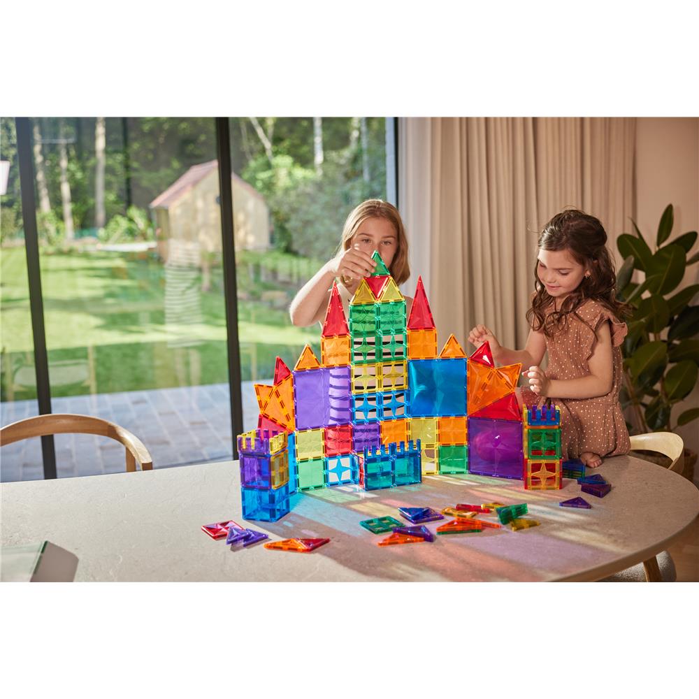 Cleverclixx Erfindungs-Bausatz in Knallfarben 110 Teile, abwechslungsreiche Formen, Magnetspielzeug