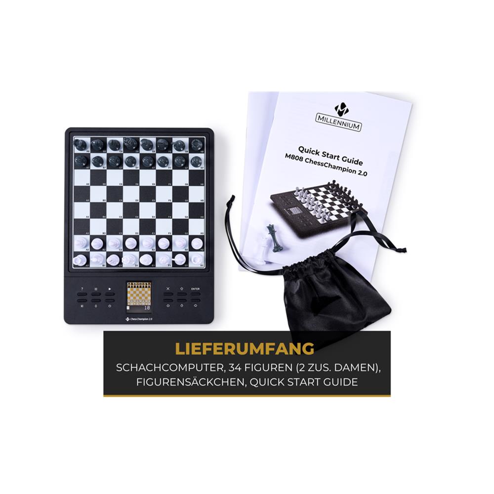MILLENNIUM M808 ChessChampion 2.0 – Kompakter Schachcomputer mit KI & Farbdisplay