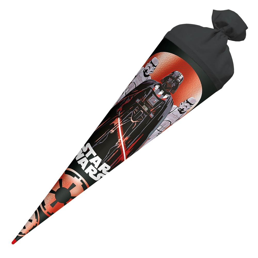 Roth Schultüte Disney Star Wars mit Folieneffekt, 70cm, rund, mit Rot(h)-Spitze und schwarzem Filz