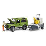 Bruder 02593 - Land Rover Defender, JCB Mikrobagger 8010 CTS und Bauarbeiter